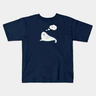 Cute daydreaming seal Kids T-Shirt